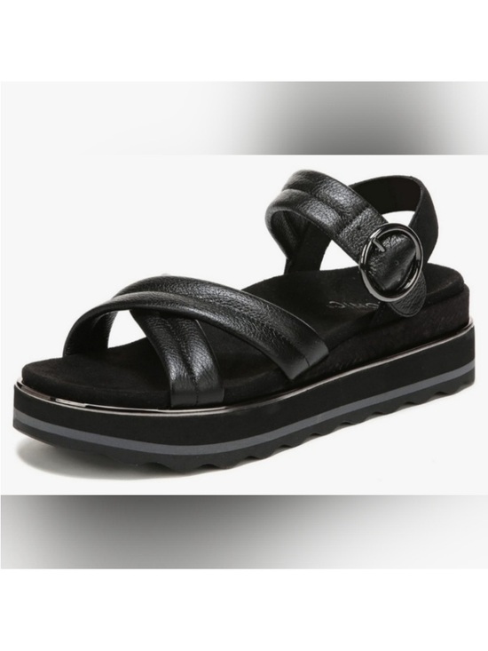 Vionic Shoes - MAKE AN OFFER - VIONIC Phoenix Reyna Black Leather Platform Crisscross Sandal